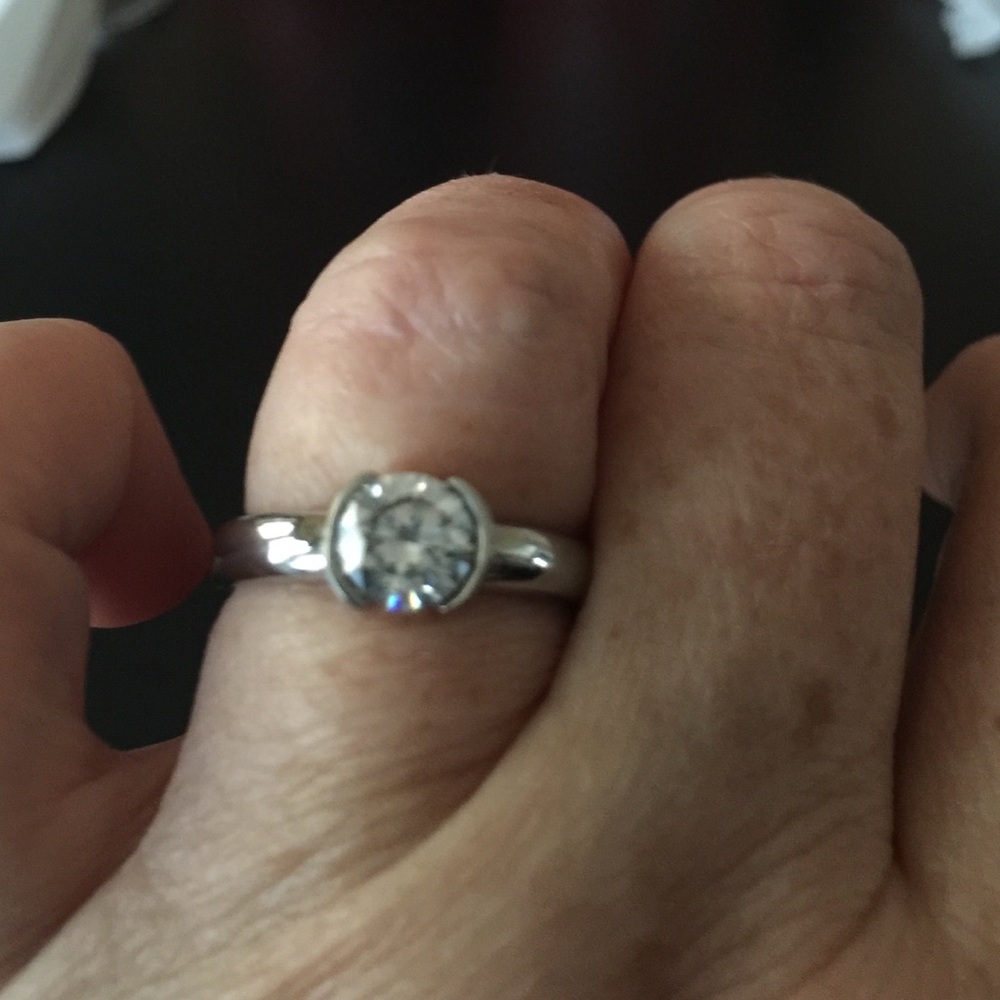 CZ Semi Bezel ring